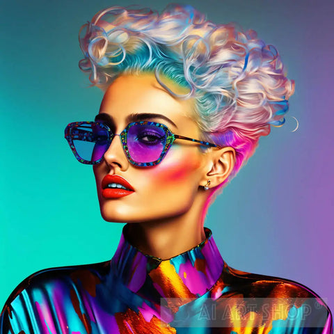 Neon Dreams 1 Portrait Ai Art