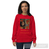 Never Give Up! Ai Art Unisex Organic Sweatshirt Red / S