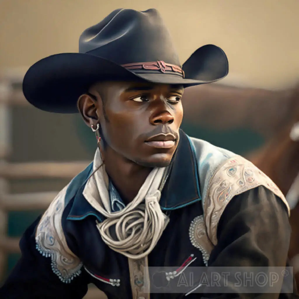 Jackson Rodeo Portrait Black Cowboys