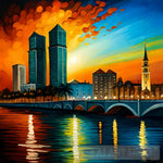 Painting Of A Recife City Night Landscape #4 Landscape Ai Art