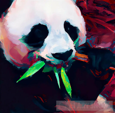 Panda Eating Bamboo Animal Ai Art