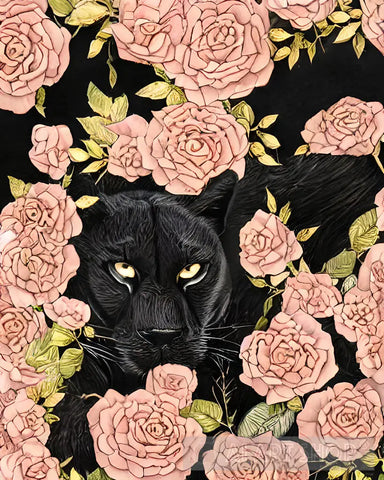 Panther And Roses Animal Ai Art