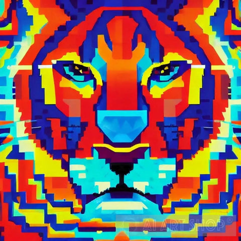 Psychedelic Tiger Animal Ai Art