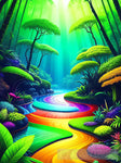 Rainbow Rainforest Ai Artwork