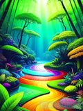 Rainbow Rainforest Ai Artwork