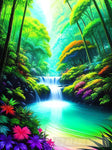 Rainbow Rainforest Ai Artwork