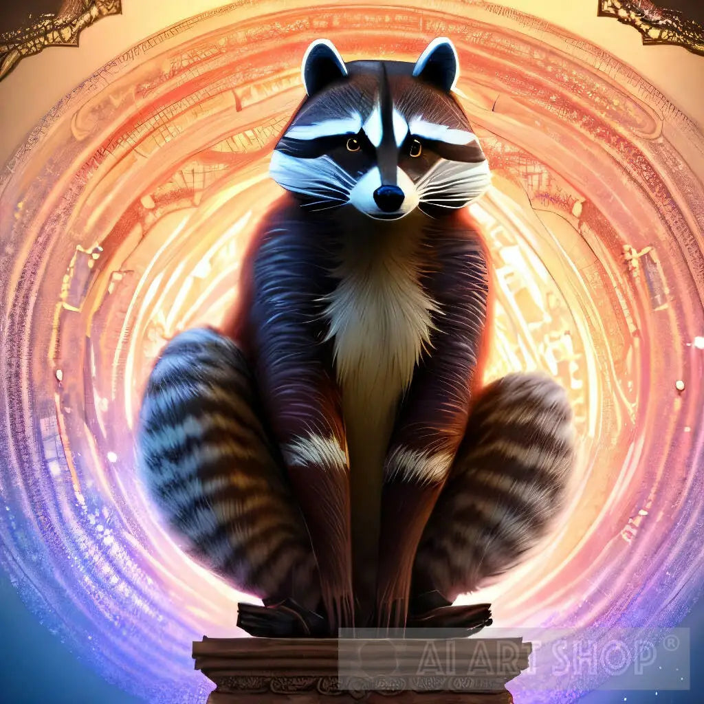 Sapient Racoon Animals, raccoons, cute, colorful, intense, elegant