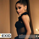 Realistic Ariana Grande In Black Dress Pop Ai Art