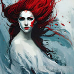 Red Hair Women Ai Painting