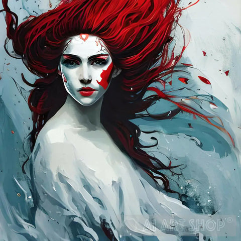 Red Hair Women Ai Painting