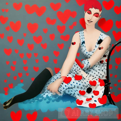 Red Heart Ai Painting Abstract Ai Art