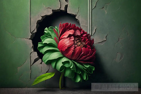 Red Peony Still Life Ai Art