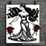 Red Rose Flamenco Aztec Street Ai Art