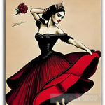 Red Rose Flamenco Portrait Ai Art