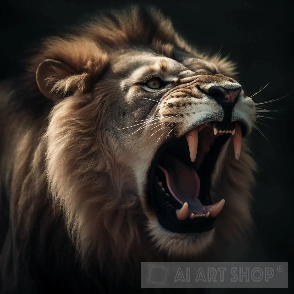 Lion Roaring Face Images
