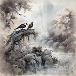 Romantic Bird Ink Paint Ai Artwork