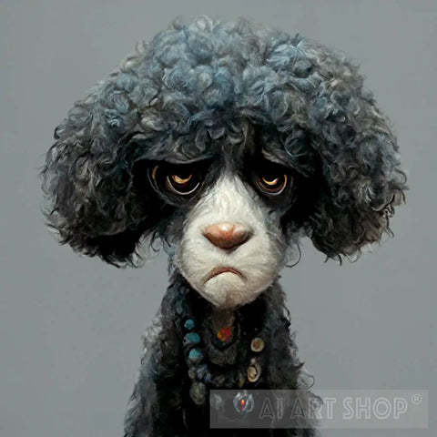 Sad Poodle Animal Ai Art