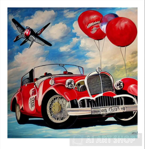 Show Up Ballons & Classic Car Ai Artwork