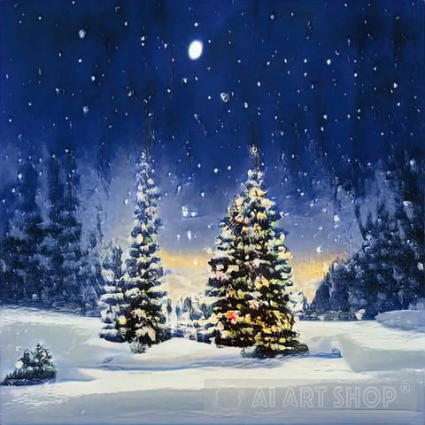 Snowfall on Christmas Eve-AI Art Shop