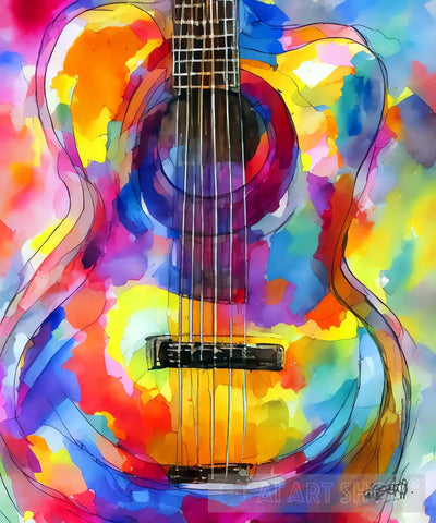 Spanish Guitar In Passion. Ai Artwork