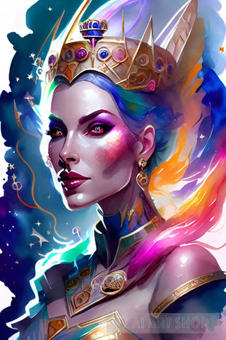 Star-Fire Queen Portrait Ai Art