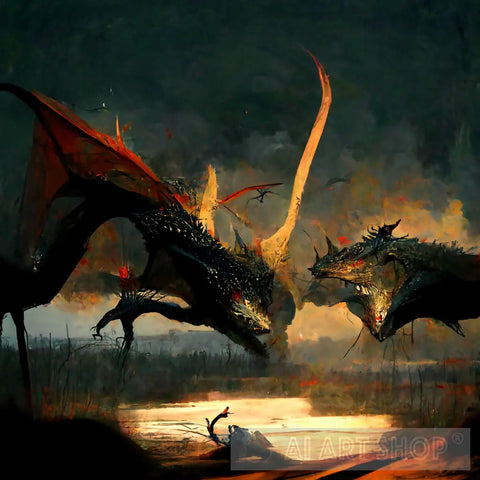 Struggle Of Dragons Ai Artwork