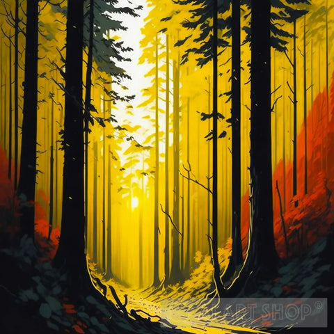 Sun Through The Trees Abstract Ai Art