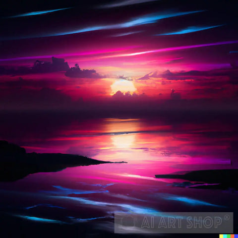 Sunset Landscape Ai Art