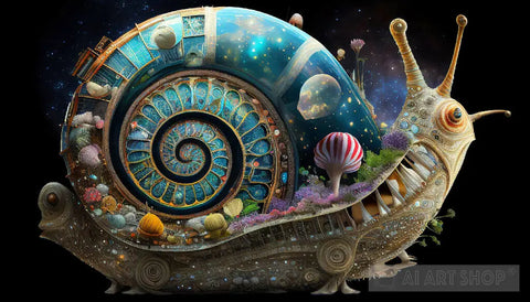 The Snail Planet Abstract Ai Art