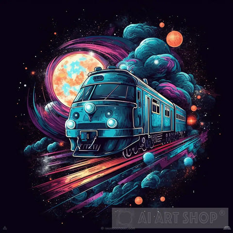 Train Crossing The Galaxies Ai Artwork