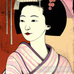 Ukiyo-E Portrait Of An Elegant Japanese Geisha Four Ai Art