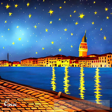 Venice At Night #10 Expressionism Ai Art