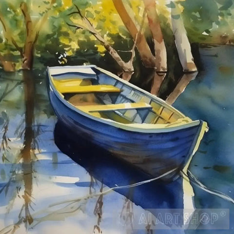 Water Colour Of A Boat Ai Artwork