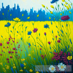 Wild Flowers Against The City Abstract Ai Art