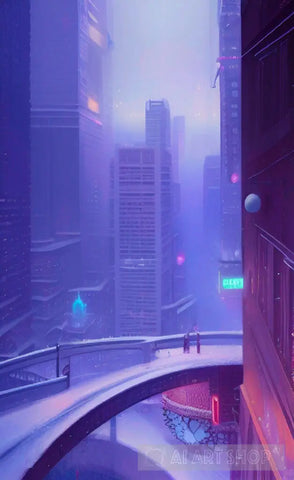 Winter In The Future City 1/4 Ai Artwork