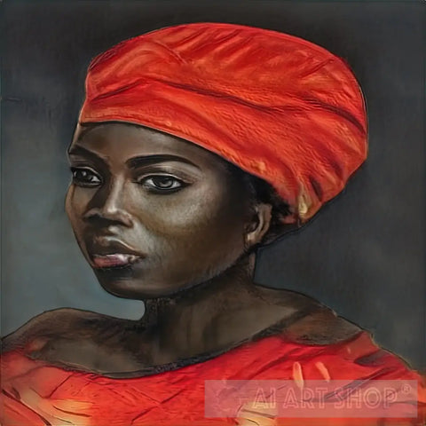 Woman In Red Ai Painting