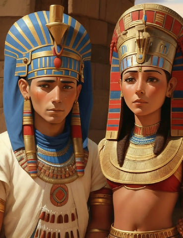 Hatshepsut And Her Younger Brother Thutmose III Ancient Egypt Pharaohs Sharing The Throne Queen And King 3