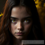 Young Girl Yellow Eyes Ai Artwork